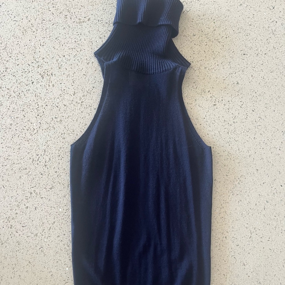 Goop G Label Ultrafine Merino Summer mock turtleneck.